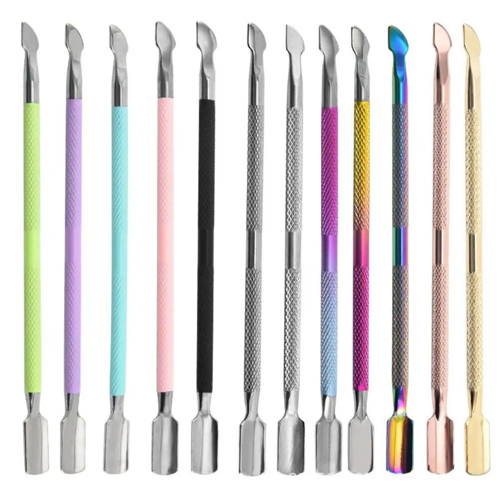 Steel Double Push Spoon Pusher Cut Remover Cuticle Trimmer Manicure Pedicure Care Nail Art Tool images - 6