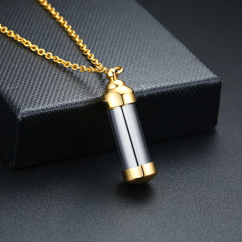 ZEZILE Rvs Bier Fles Memorial Crematie As Urn Hanger Ketting voor Mannen Keepsake Urn Ketting Fles Vorm
