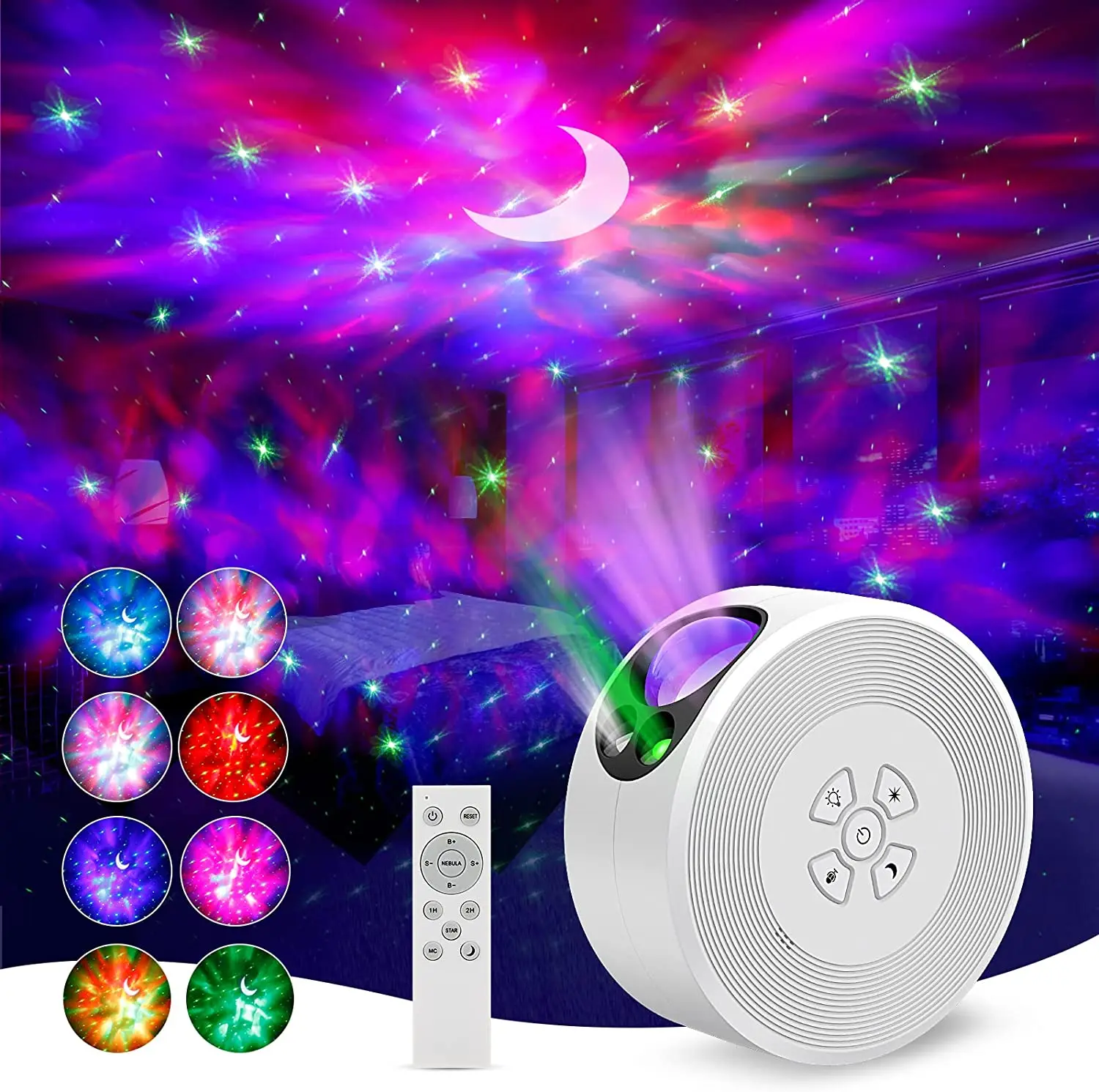 Star Projector LED Galaxy Night Light Projector Bluetooth Speaker Nebula Projector Lamp for Kids Gift Bedroom Room Decor Party