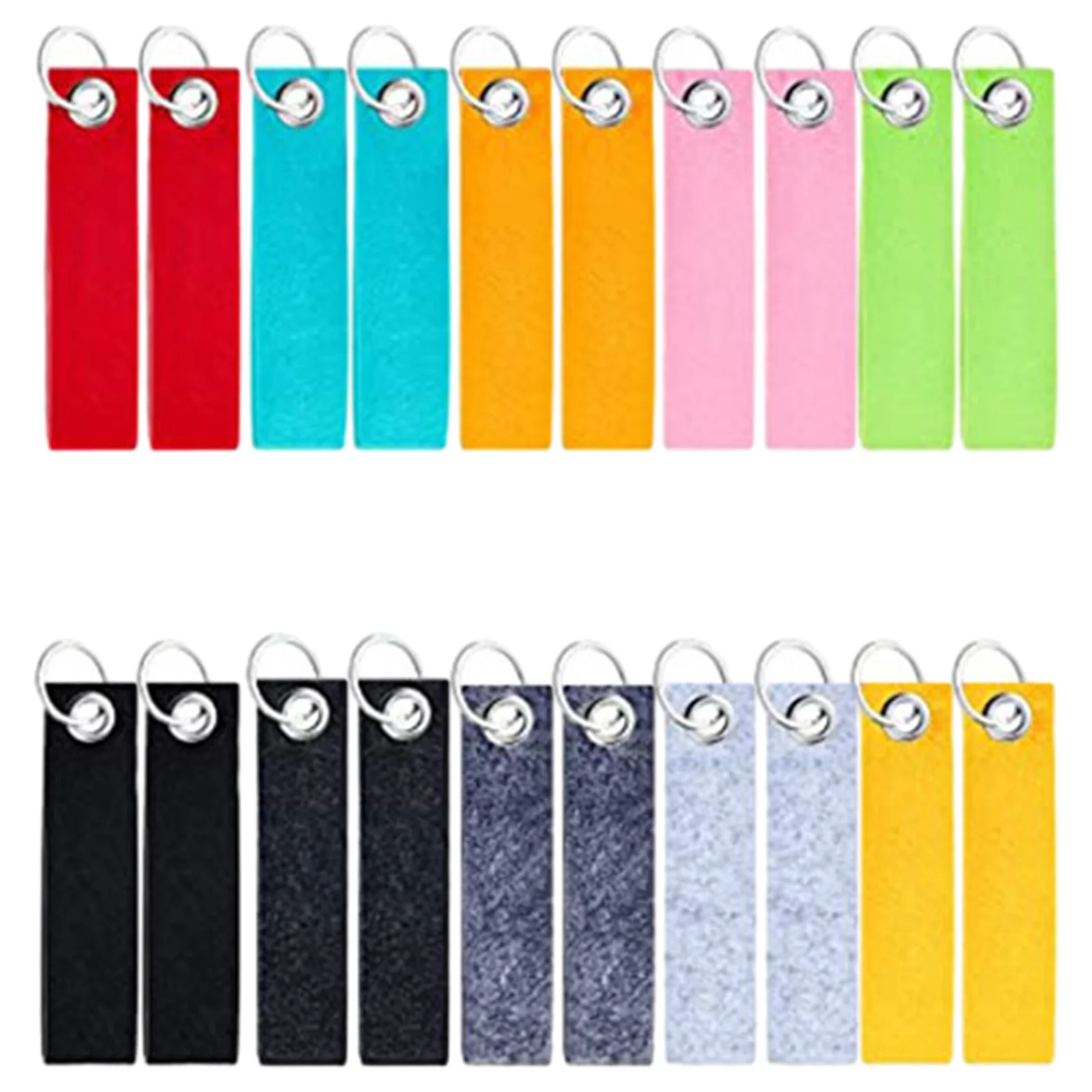 

20pcs DIY Decoration Bags Felt Mental Craft Blank Car Reliable Visible Practical Key Rings Purses Portable Meaningful