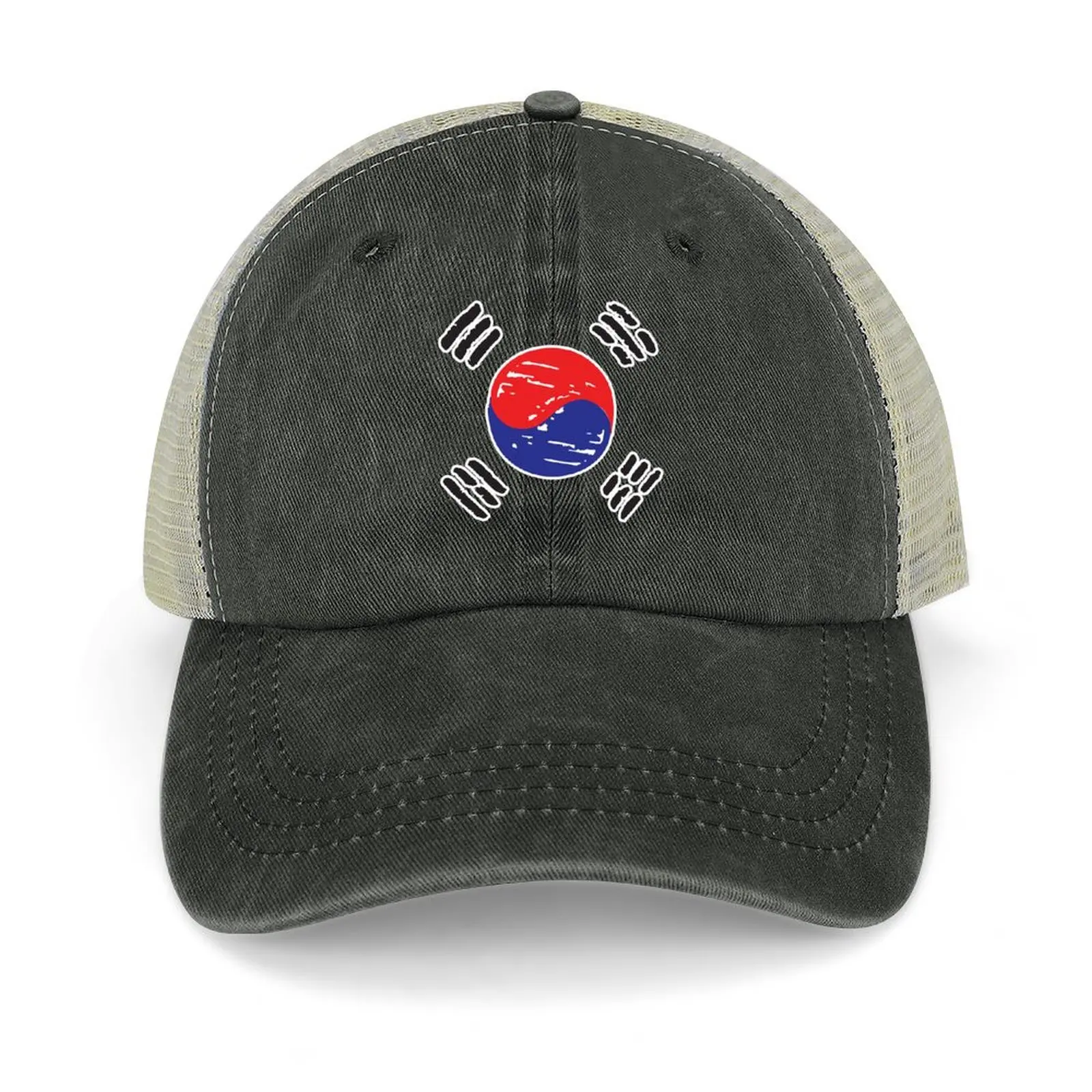 

Korea - South Korean Flag - Seoul Cowboy Hat Rave Golf Cap Luxury Man Hat Trucker Hats For Men Women's