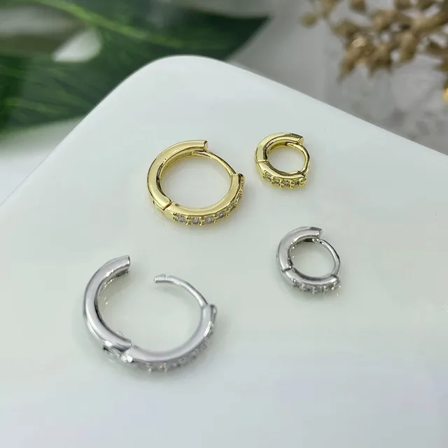Boucles D'oreilles En Argent 925 - 3 Paires Clous Brillants Zircon Cubique - Pour Lobe, Hélix, Tragus - Idéal Cadeau Femme