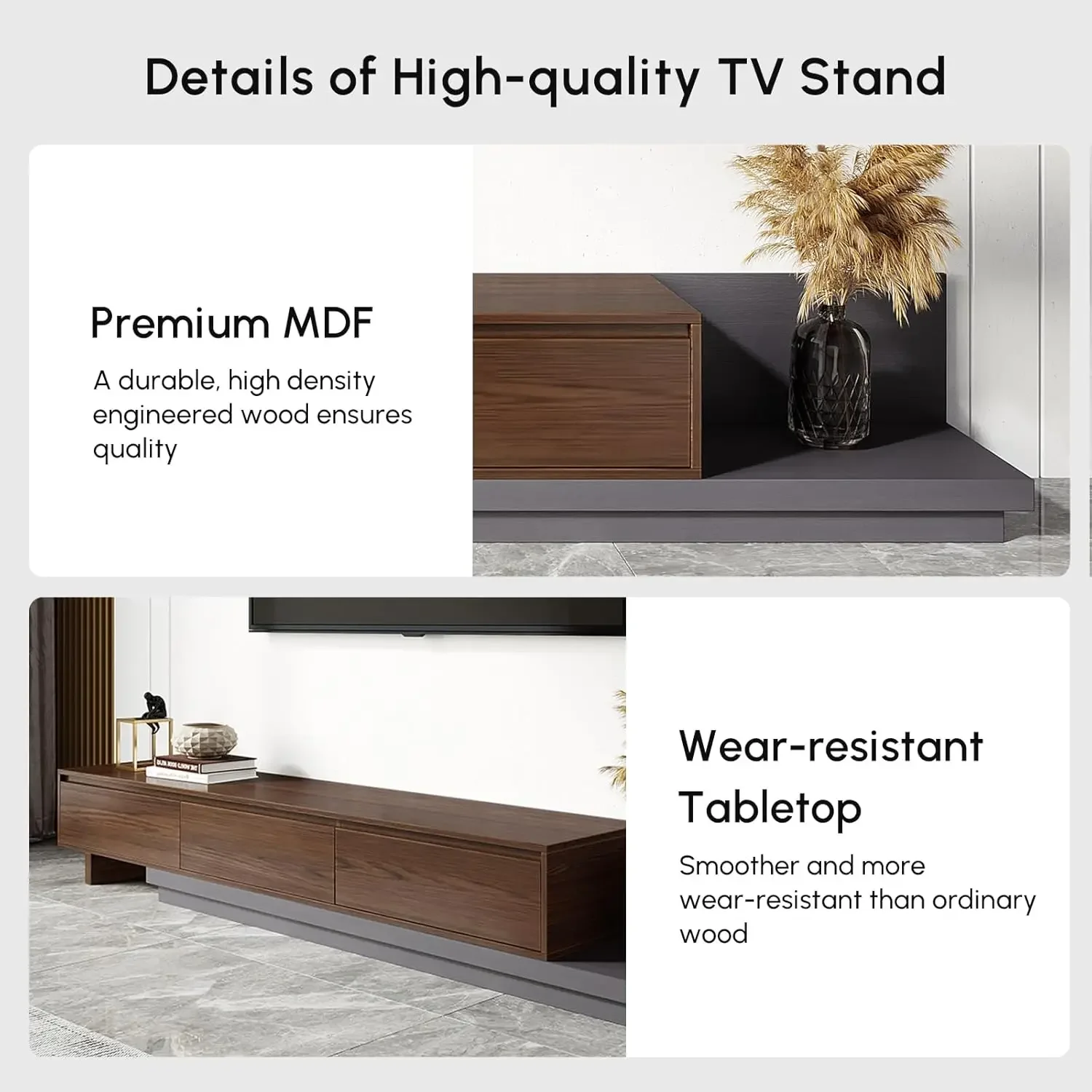 Extendable TV Stand Retractable Media Console with 3 Drawers Modern Entertainment Center Up to 120" (78.7" W×15.7" D×13.8" H) 4