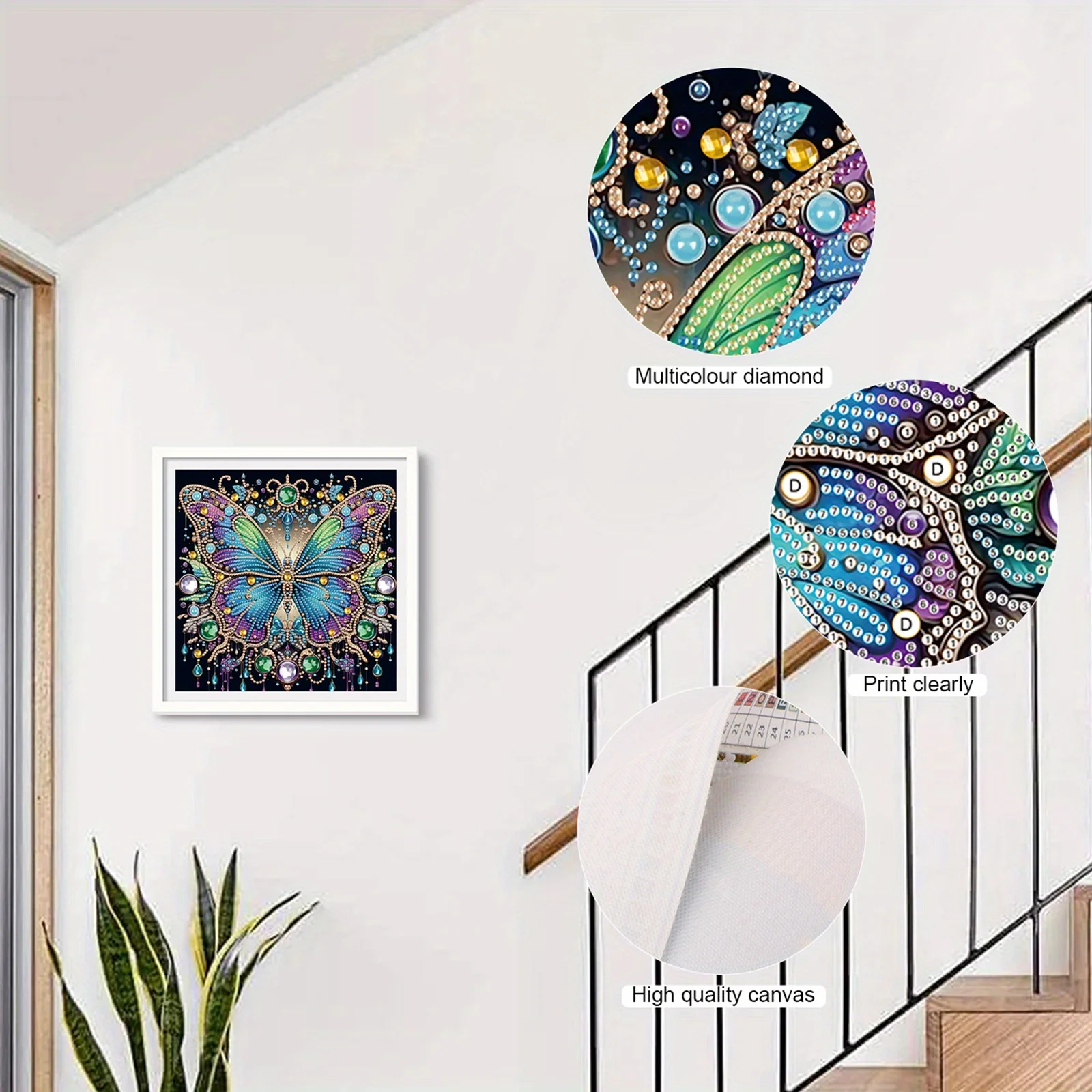 DIY Colorful butterflies 5D Special Shape Diamond Art Kits for Beginners Diamond Art Painting Kits for Home Wall Decoration Gift