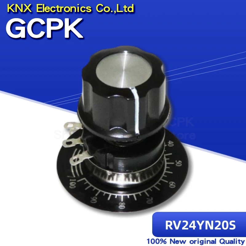 3PCS = ( RV24YN20S /A03 knob /Dials each 1PCS ) 1K 2K 5K 10K 20K 50K 100K 200K 500K 1M ohm Turn Film Rotary Potentiometer