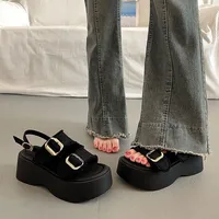 Sandales explosives Rome pour femmes, tendance, niveau d'apparence élevé, chaussures de plage d'été en toile pour loisirs, offre spéciale, nouvelle collection 2025 2