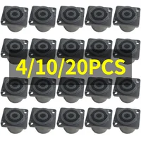 4/10/20pcs 4-Pin Neutrik Style Panel Socket - Compact Locking Connector for Power Amplifier Stage Rack NL4MP 1