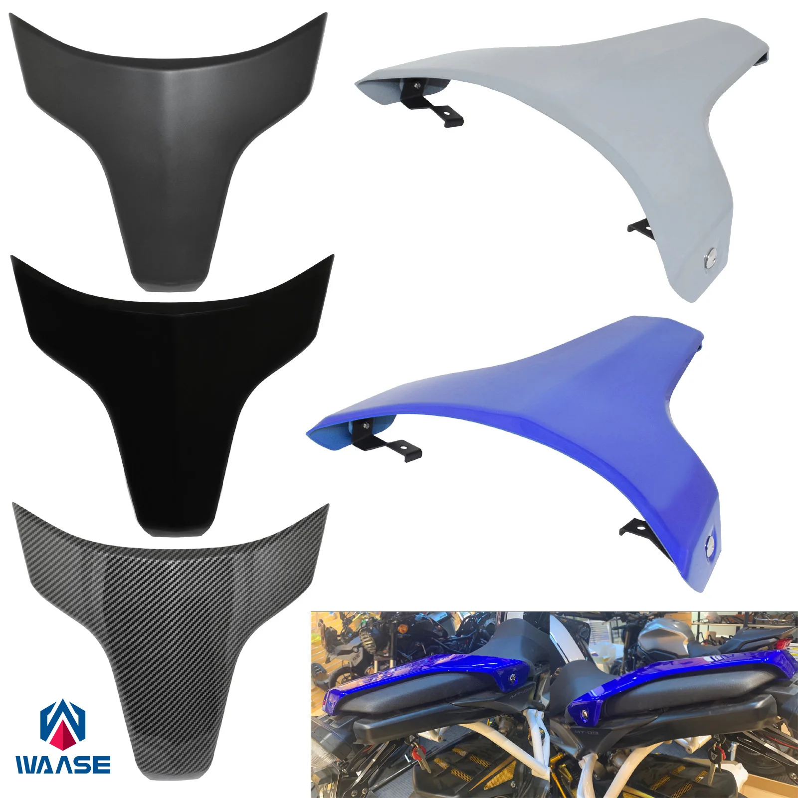 

waase Motorcycle Passenger Pillion Rear Back Seat Cover Solo Fairing Cowl For YAMAHA FZ09 FZ-09 MT-09 RN43 2017 2018 2019 2020