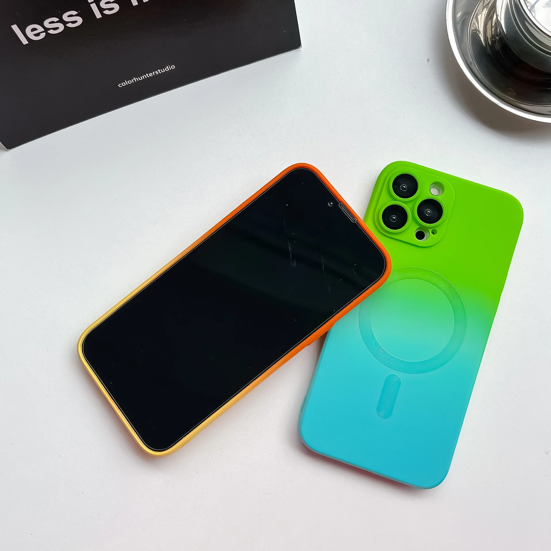 Luxury Gradient Silicone Multicolour Shockproof Case with Wireless Charging Compatibility