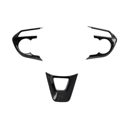ABS Black Wiredrawing Gear Shift Panel Frame Cover Trim - Car Interior Accessory (Steering wheel trim)