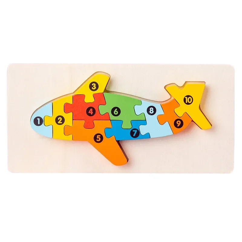 Wooden Early Childhood Education Cognitive Children's Puzzle Toys Building Blocks Animal Traffic Shapes Matching 3D Puzzles