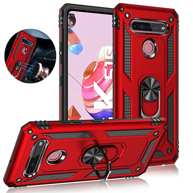 Case Shockproof Armor Car Holder Ring Case for LG K40 K40S K50 K50S K51 K51S K52 K53 K61 K22 K31 K71 K92 5G LG Q60 Q51 Q61 phone case leather phone case phone protector cover