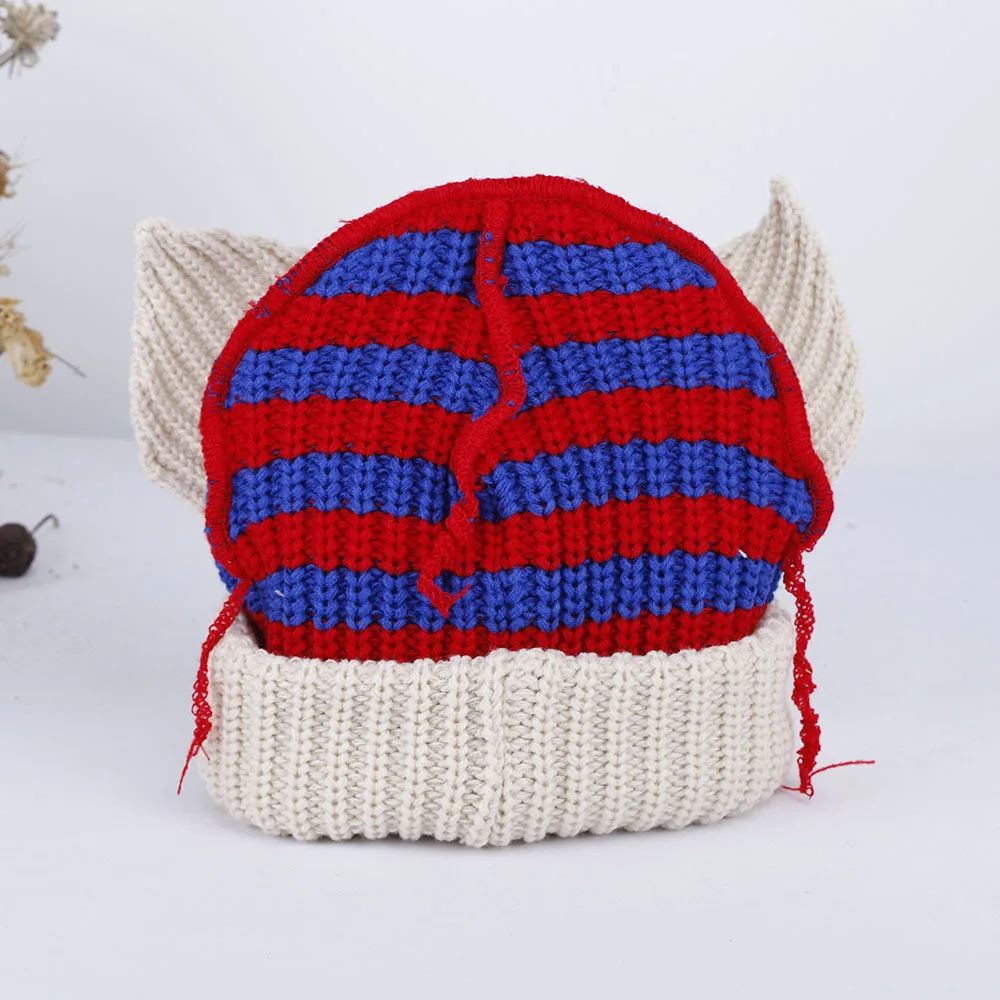 Lover boy Pig Ear Knit Hat Double-layer Warm Cat Ear Woolen Hat Cute  Fashion Hooded Cap Niche Design Hip-hop Personality Hat - AliExpress