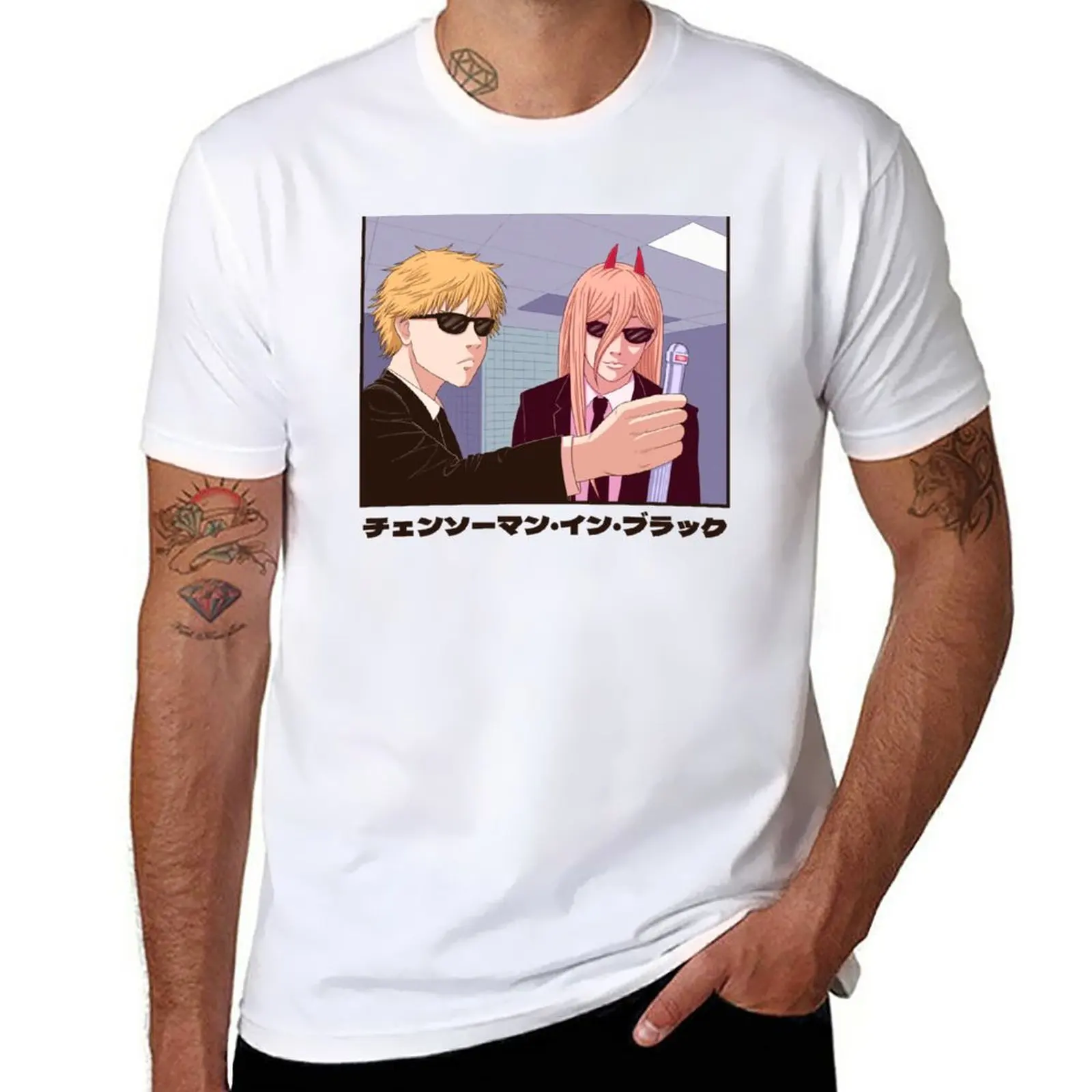 

New Chainsawman In Black (Light version) T-Shirt Tee shirt cute clothes slim fit t shirts for men