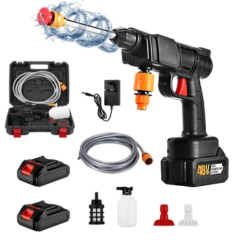 High-voltage Lithium Battery Car Water Gun 30bar Washer Portable Rechargeable 48v 300W motor Battery Spray Cleaning Machine 1
