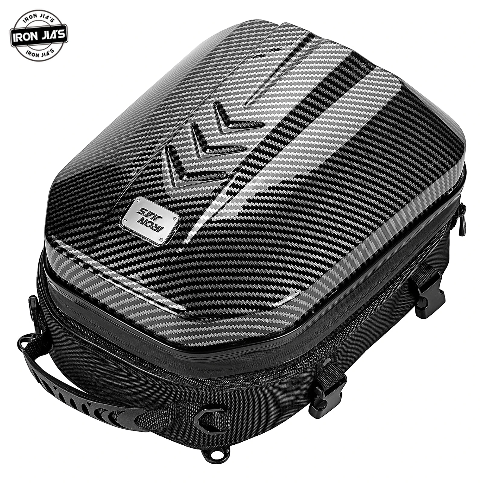 

IRON JIA'S Motorcycle Tail Bag ABS Hard Shell Protective Waterproof Moto Backpack Expandable Storage Luggage Bags Helmet Bags