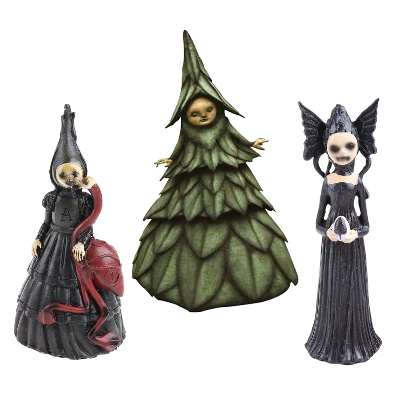 

Nightmare Witch Resin Statue Ornaments Handicraft Witch Figurine Sculpture for Home Yard Garden Decoration