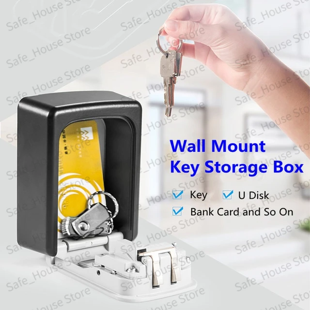 Wand halterung Schlüssel aufbewahrung Secret Box Organizer 4-stellige  Kombination Passwort Sicherheits schutz Code Schloss Home Safe - AliExpress