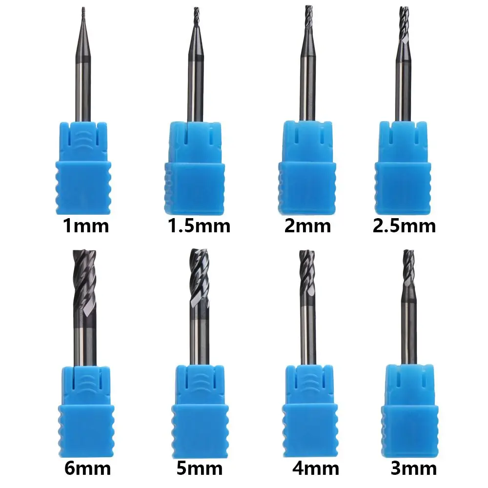

4 Flute Mill Tungsten Steel Endmill Cutting 1/1.5/2/2.5/3/4/5/6mm Alloy Carbide Milling Cutter End Mill Metal Cutter Tools