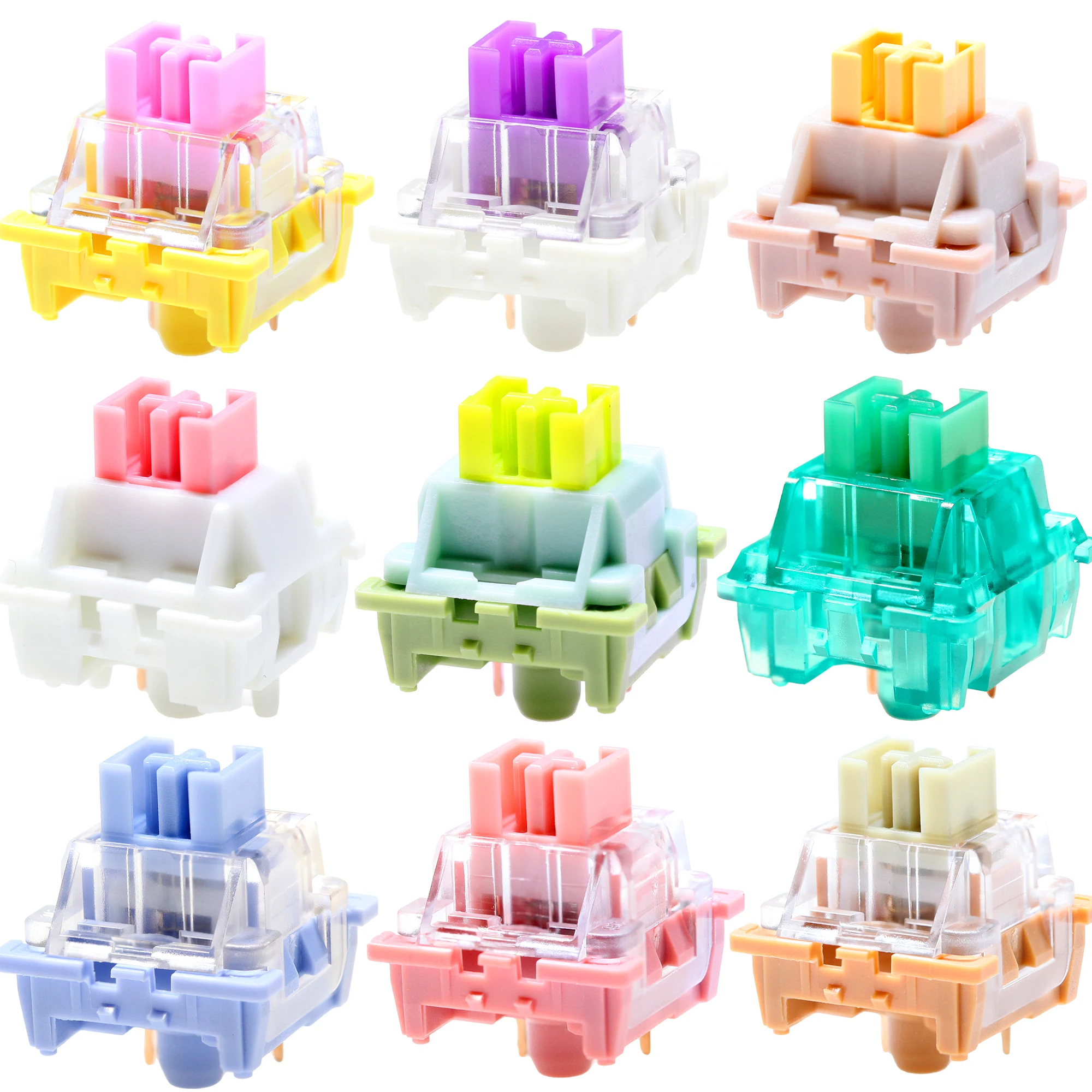 Otm Outemu Switch para Teclado Mecânico Linear Silencioso Tátil Oceano Mar Vermelho Limão Roxo Rosa Jade Limão Pêssego Prata Panda