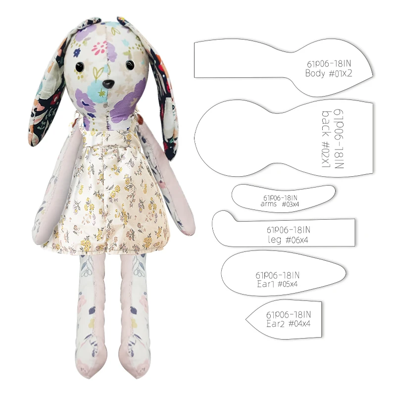 Acrylic templates rabbit making mold 6pcs handcraft rabbit doll quilting template DIY molds sewing tools decoration gifts sewing template