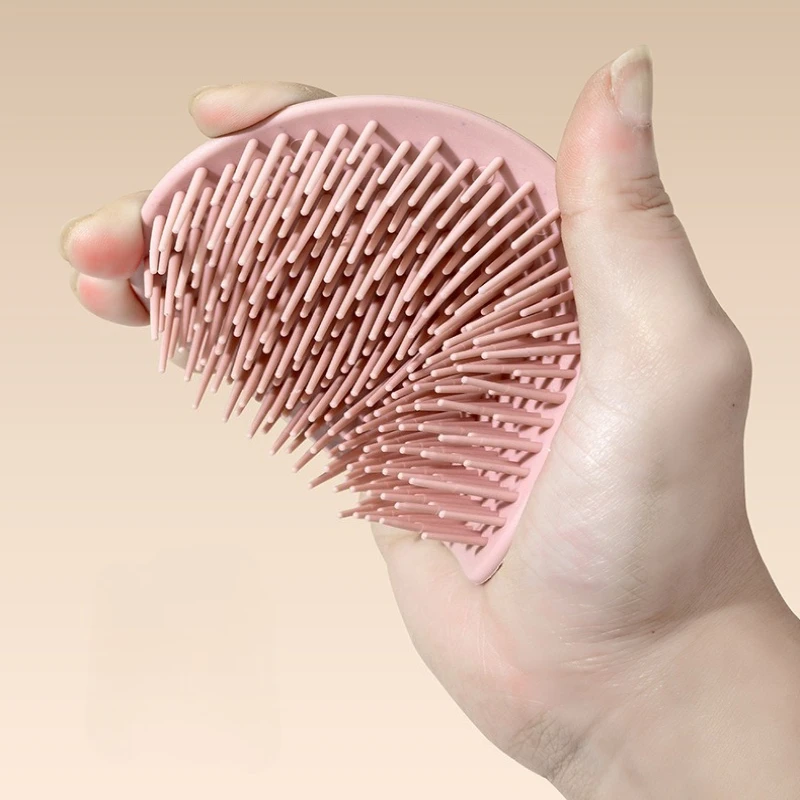 Spazzola per lavaggio capelli Leaf Hair Wash, strumento premium per la pulizia del cuoio capelluto e un massaggio rilassante, pettine per shampoo. - immagine 6