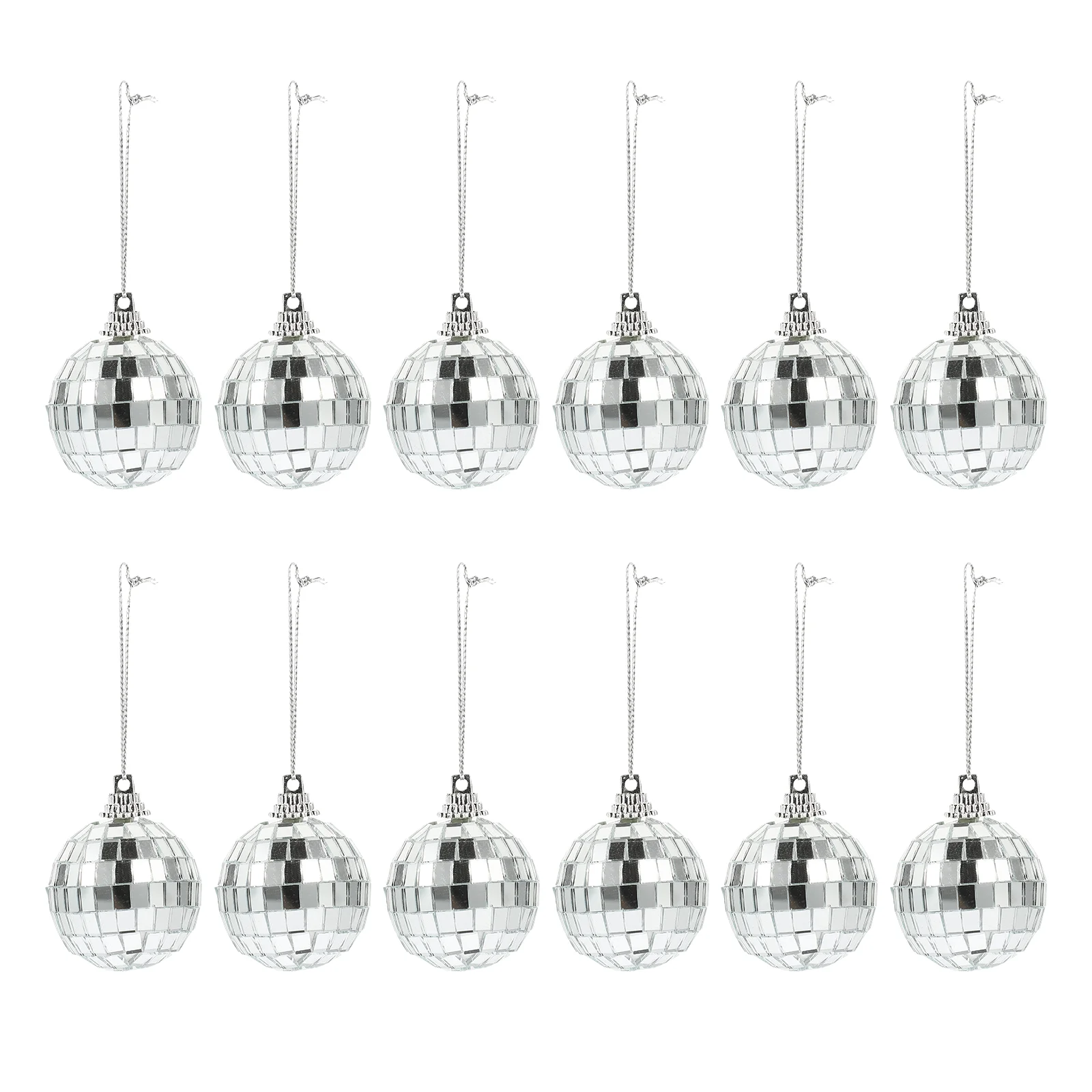 

6/12pcs Disco Reflective Ball Showcase Adornment Party Decor Hanging Pendant Ornament Mirror Surface Christmas tree hanging ball