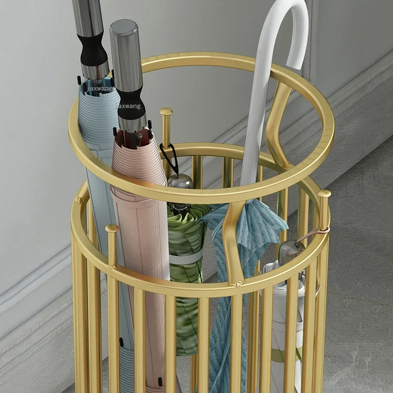 Nordic Wrought Iron Restaurant Umbrella Stands for Hotel Lobby Hallway Porch Umbrella Holder Household Furniture Bucket