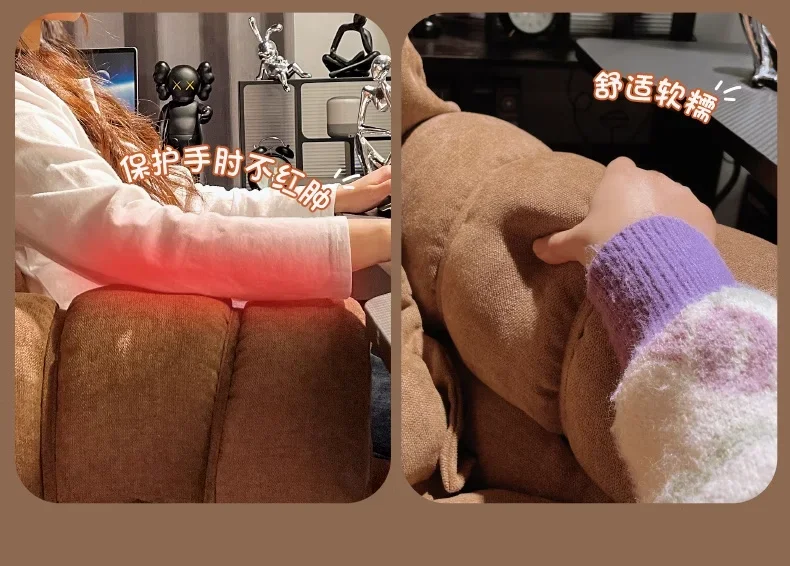 New Comfortable Sedentary Leisure Computer Sofa Chair, Bedroom Study Office Chair, Latex Cushion with Pillow, Home Furniture
