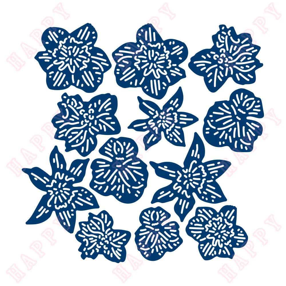 

Metal Cutting Dies Many Small Flowers Scrapbook Diary Decoration Paper Craft Embossing Template DIY Greeting Card Handmade 2023
