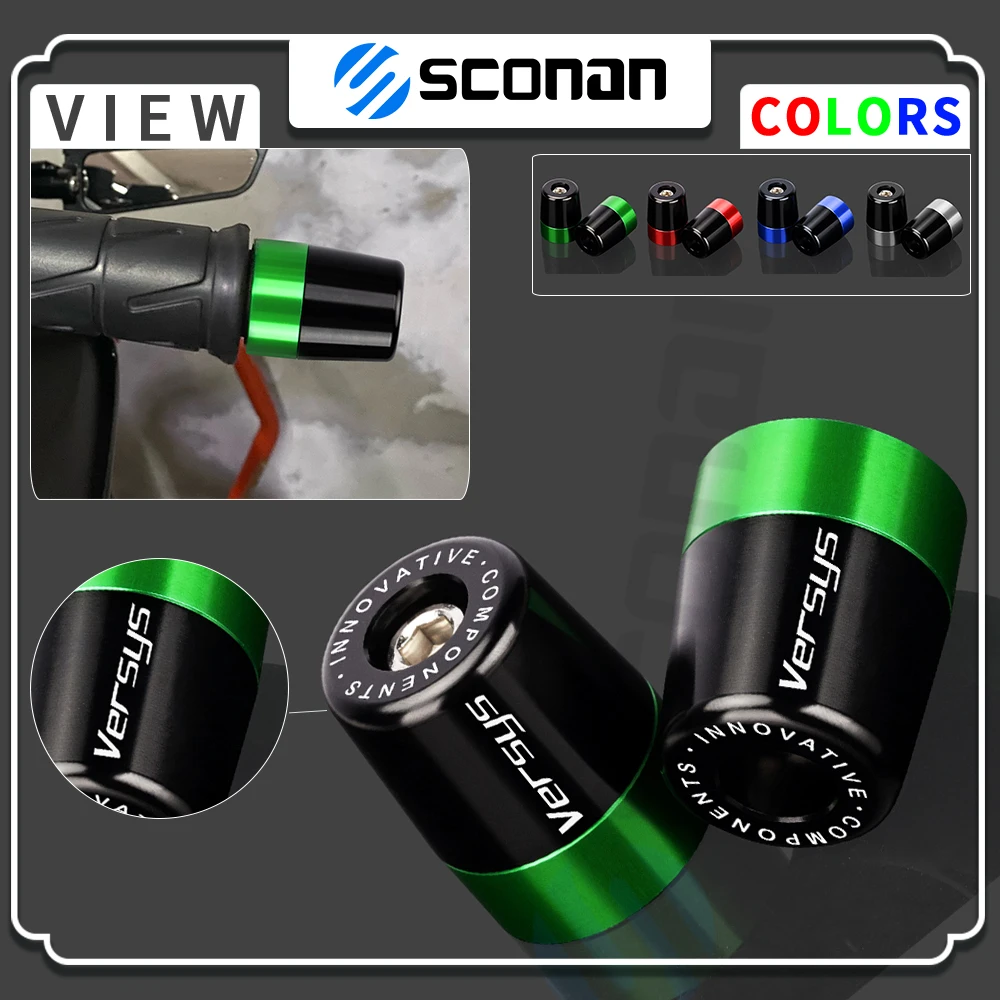 

Motorcycle Accessories CNC Handlebar Grips Handle Bar Grip End Cap Plugs For Kawasaki VERSYS 300X 650 1000 VERSYS650 VERSYS1000