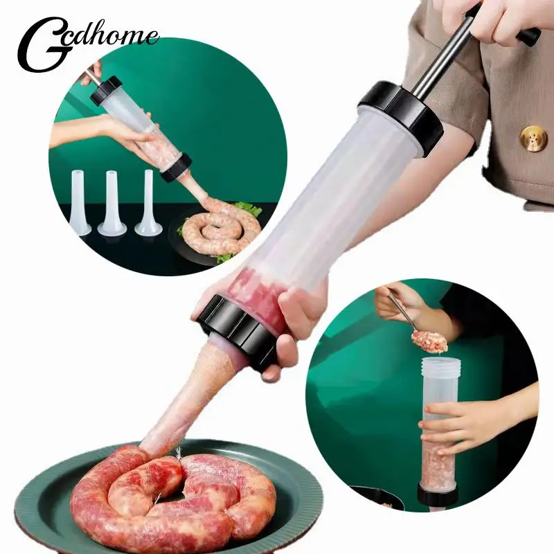Manual Sausage Stuffing Machine Homemade Sausage Stuffer Syringe Stuffer Gadgets Manual Meat Injector Tools sausage stuffer