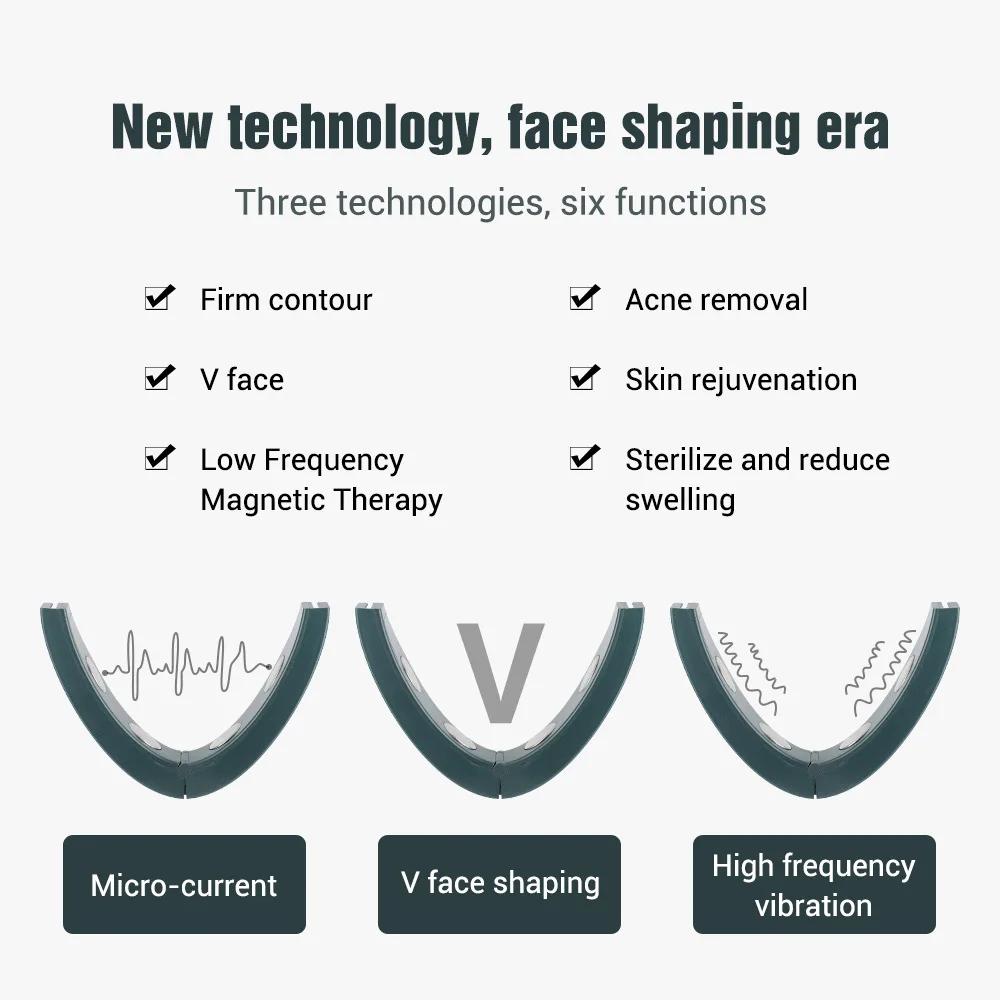 Professional Microcurrent Facial Lifting Device Double Chin Remover & Anti-Aging Skin Care Equipment Face Slimming andTightening