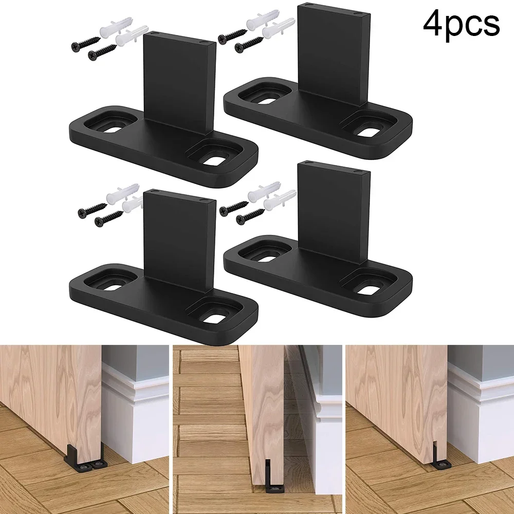 Barn Door Guide Adjustable Parts 4 Pcs Sliding Floor Anti Swinging Home Supplies Useful Things For Kitchen