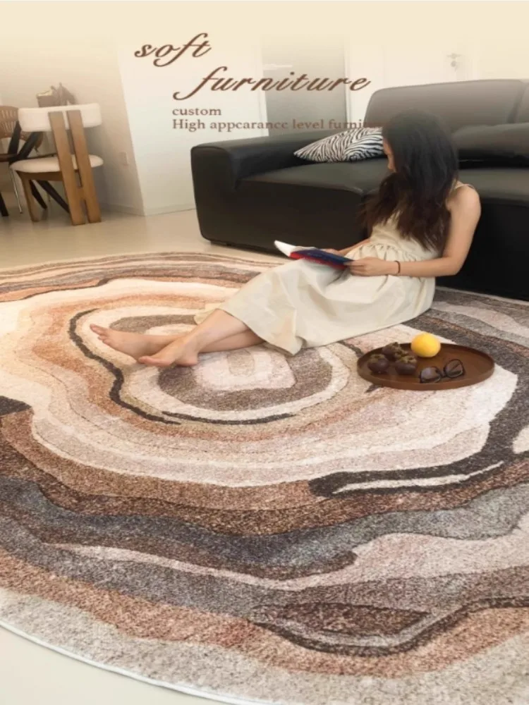 VIKAMA 올드 머니 스타일 카펫, 거실 먼지 방지, 복고풍, 불규칙, 고급 침실 침대 옆 카펫, 가정 장식