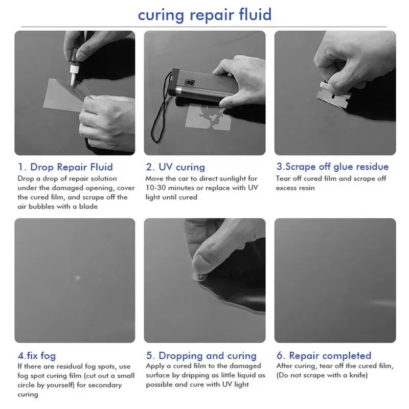 Kit Riparazione Parabrezza - Per Crepe E Scheggiature, Con Tubo Silicone, Liquido E Accessori - Foto 4