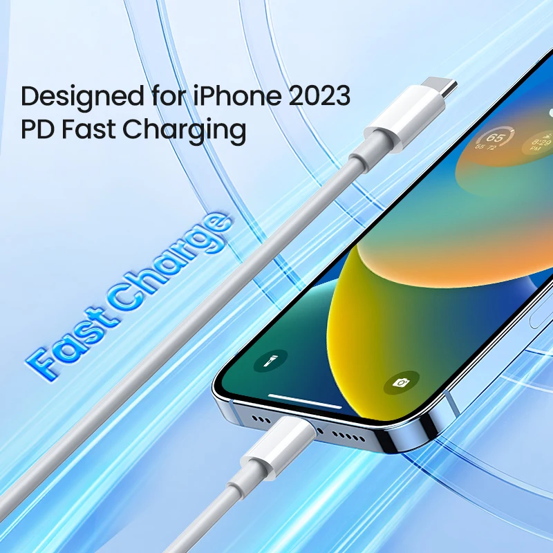 Фото Оригинальный быстродействующий зарядный кабель для Apple iPhone 15 Pro Max Xiaomi mi Samsung Huawei 100 Вт PD Type C зарядный кабель аксессуары №2