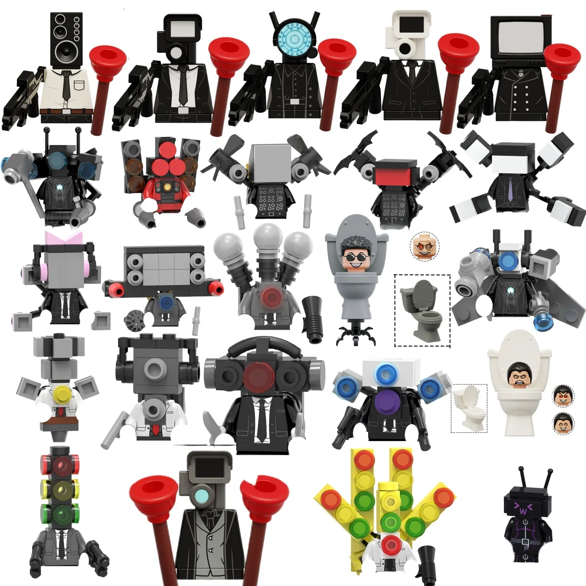 Мини-кубики для туалета Skibidi, игрушки, Аниме игры, экшн-фигурки, строительные блоки, игрушки, подарок, купите 2 шт. и получите скидку 20%