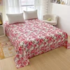 Red Flower Printed Flat Bed Sheets for Double Bed Single/Queen/King Reactive Printed Top Sheets for Beds sabanas cama 150x200 2