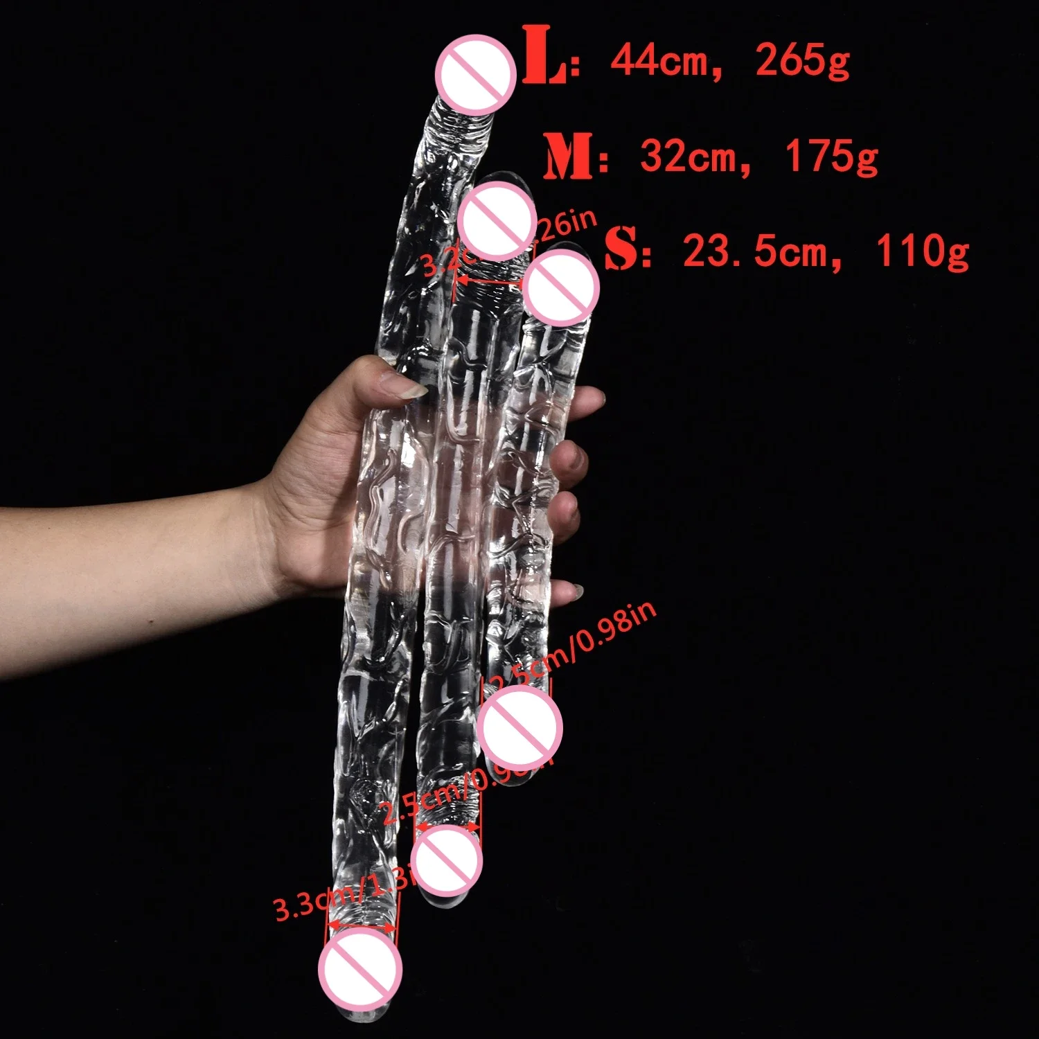 Double Ended Realistic Dildo Flexible Dildos Long Dong for Double Sided Anal Play G-spot Stimulator Sex Toys for Women Couple