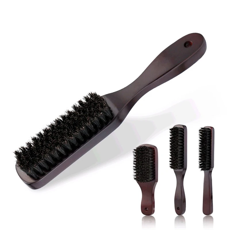 

Wood Handle Boar Bristle Moustache Cleaning Brush Men Beard Brush Hairdressing Anti Static Barber Hair Styling Comb Shaving Tool