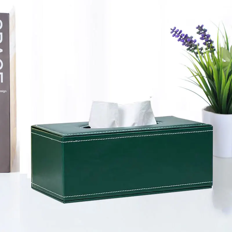 Nordic style Luxury Leather Tissue Box Living Room Coffee Table Napkin Holder Creative Home Car Dining Room Commercial Paper Box 4