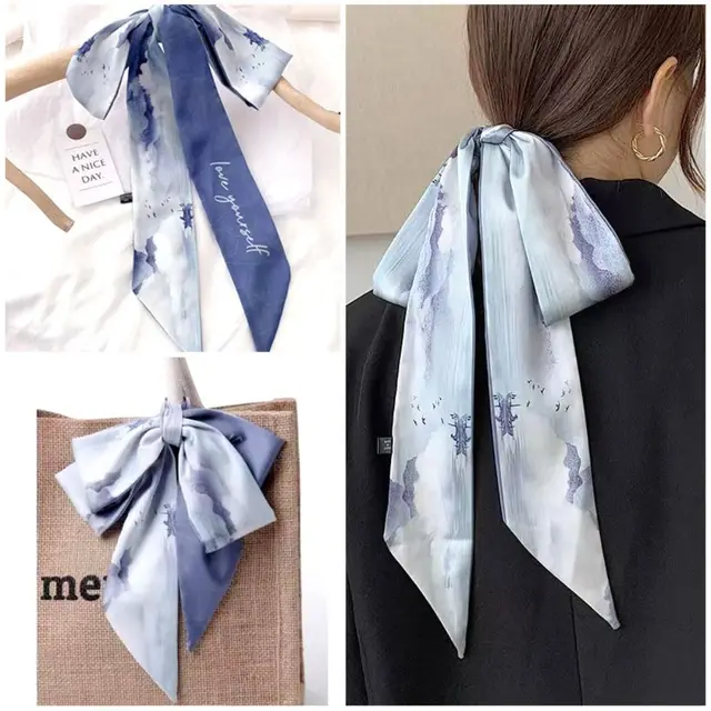 Injplanchers f-Foulards de cou College pour femmes, accessoires de décoration, foulard à main, ceinture de poignet en ruban, bandeau pour dames, décor de sac à main, mode 1