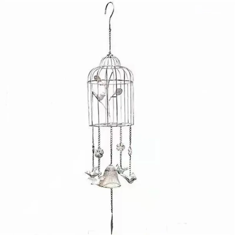 Retro Bird Cage Wind Chimes Ornaments for Home Garden Decoration
