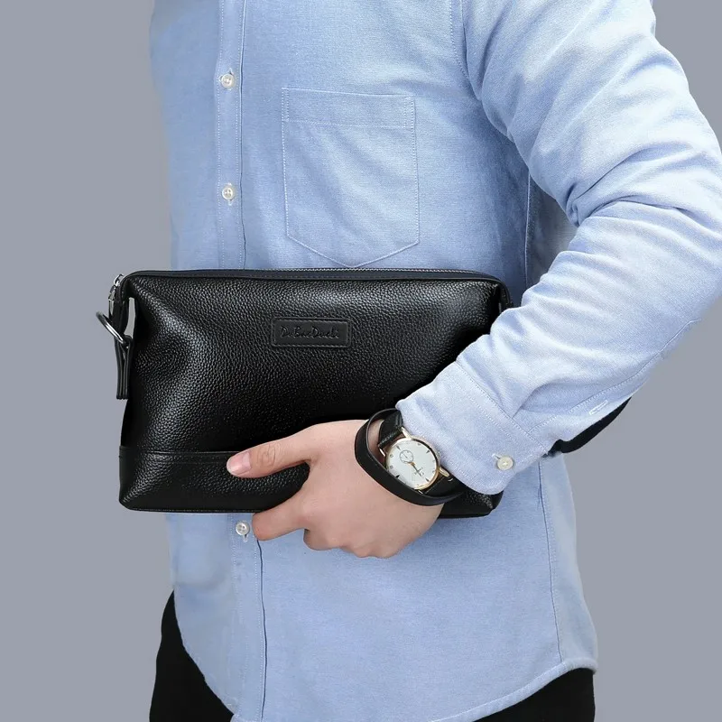Bag For Men High Quality Cowhide Men's Large Capacity Solid Color Handbag Shoulder Crossbody Bag Bolso Hombre Sacoche Homme