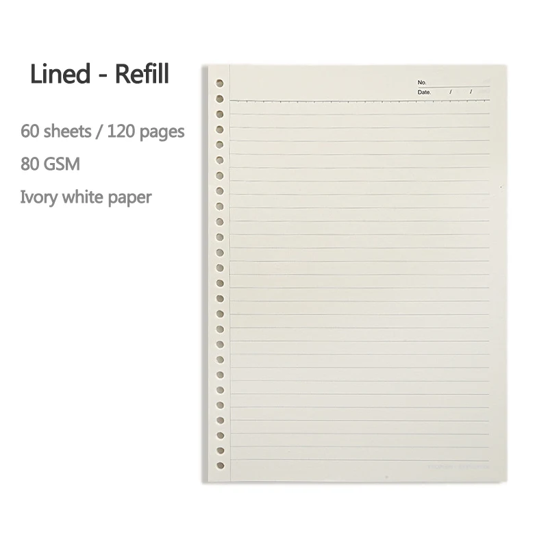 thumbnail image 2 of PATIKIL A4 Notebook Binder, 1 Set Loose Leaf Book Ring Binder 8 Divider Tab 30 Rings 60 Sheets Ruled Paper 100gsm For Office, White 2 of 10