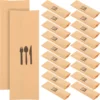 100 Pcs Christmas Kraft Paper Cutlery Set Dinner Party Napkins Tableware Bags Storage Pouches 1