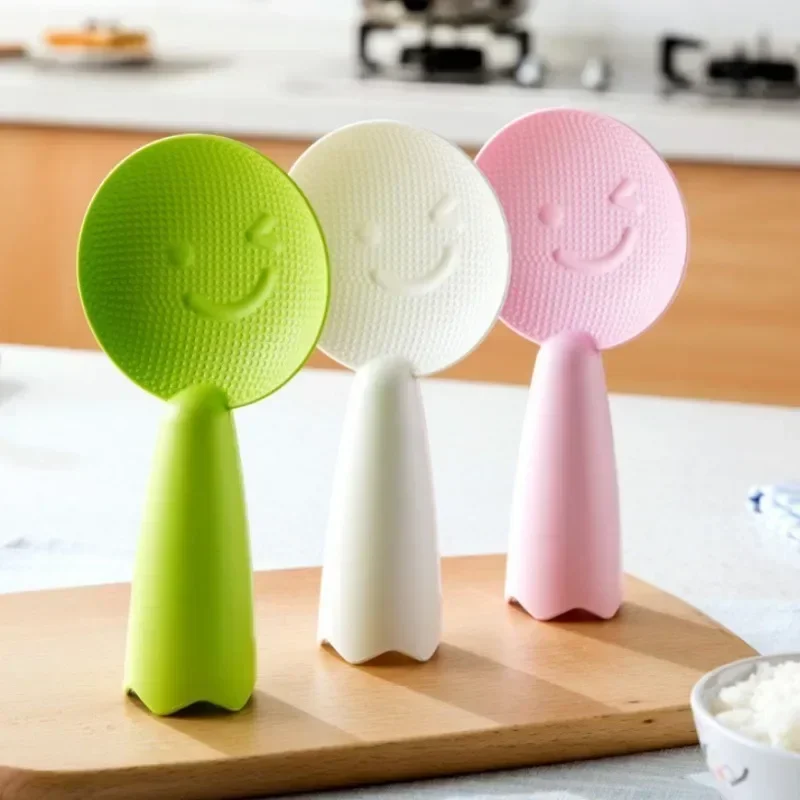 Non-Stick Plastic Rice Spoon Face Rice Spatula Scoop Cooker Standing Design Scoop Kitchen Utensil Tableware Tools