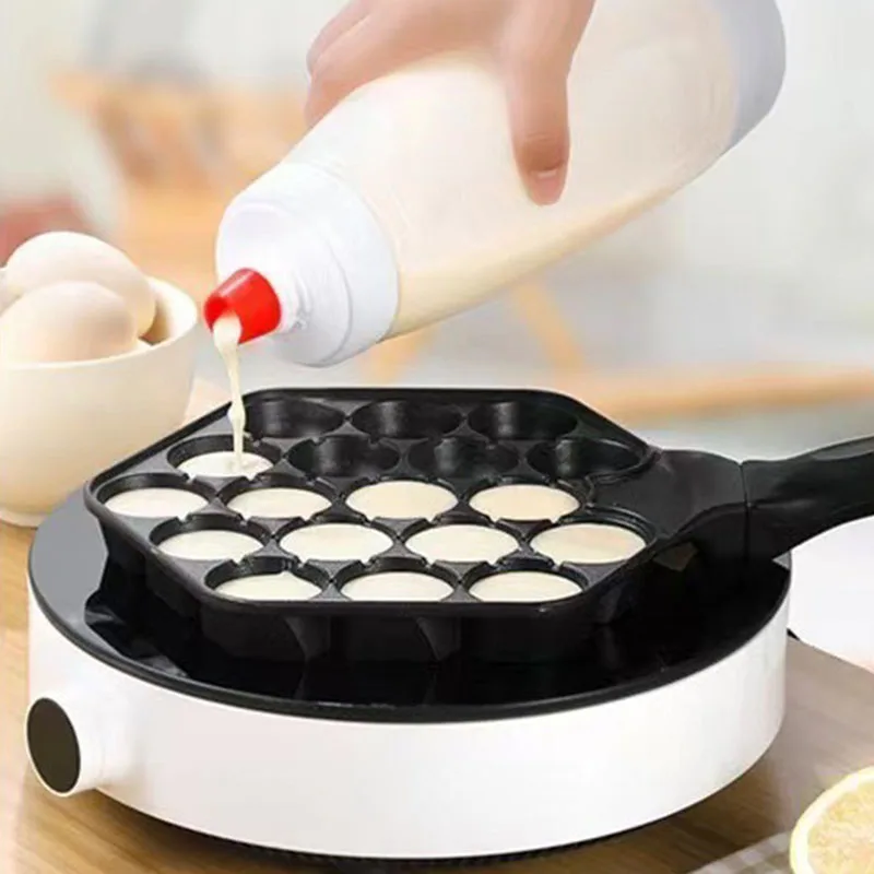 Hand Crank Batter Mixing Bottle pastry tools Batter Dispenser Cream Mixing Dispenser Muffin Bottle with Graduation with Blender Ball