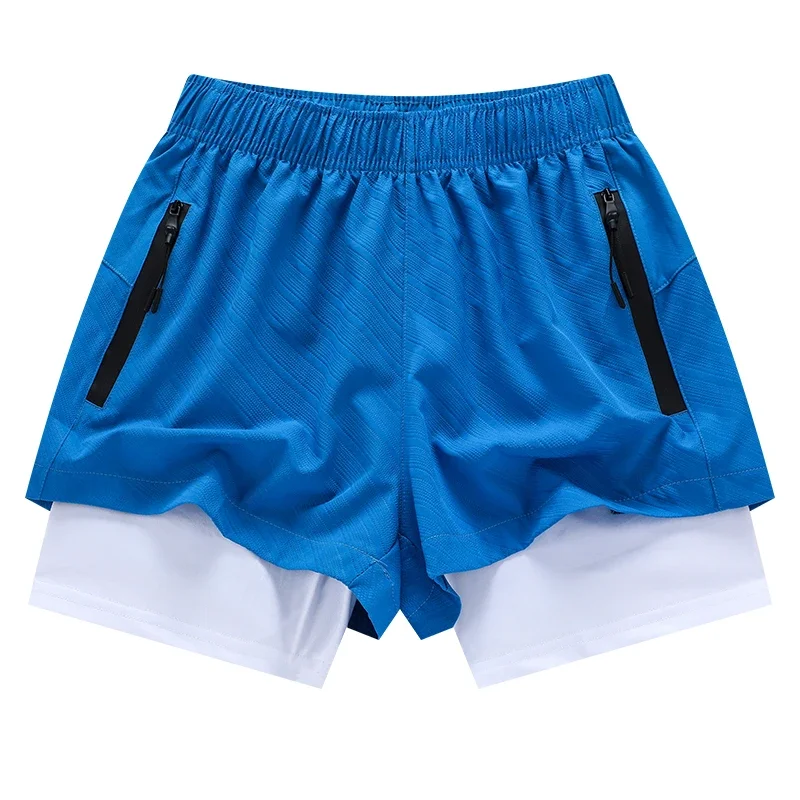 2 في 1 بنطال رياضي للجري مع جيوب بسحاب، شورت رياضي...